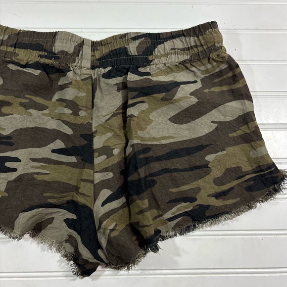 Express Camouflage Camo Shorts Raw Hem Womens Size Small Linen Drawstring - Picture 11 of 12